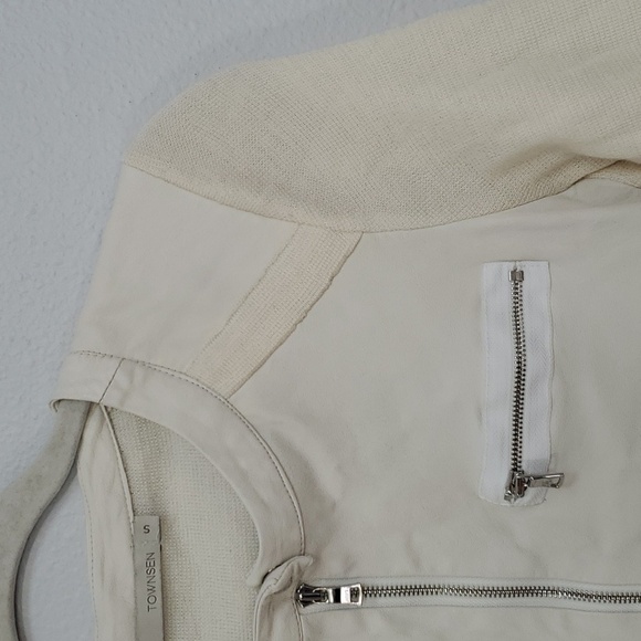 Townsen cream wool leather jacket - Picture 2 of 7
